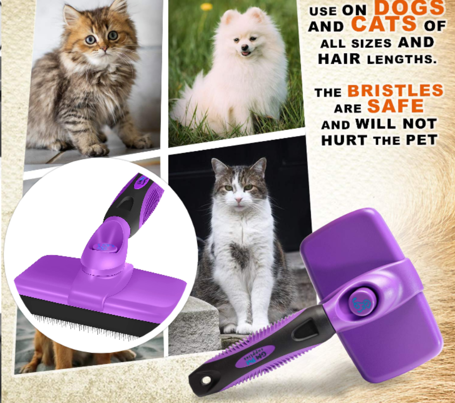 GM Pets Self-Cleaning Grooming Brush for Ragdolls